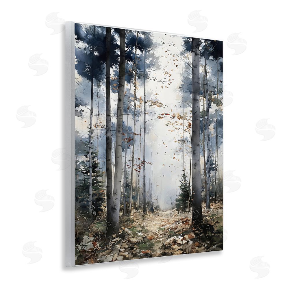 Franklyn Gregory Cold Woods Birch Forest Wall Plaque with Fixed Lithograph Print