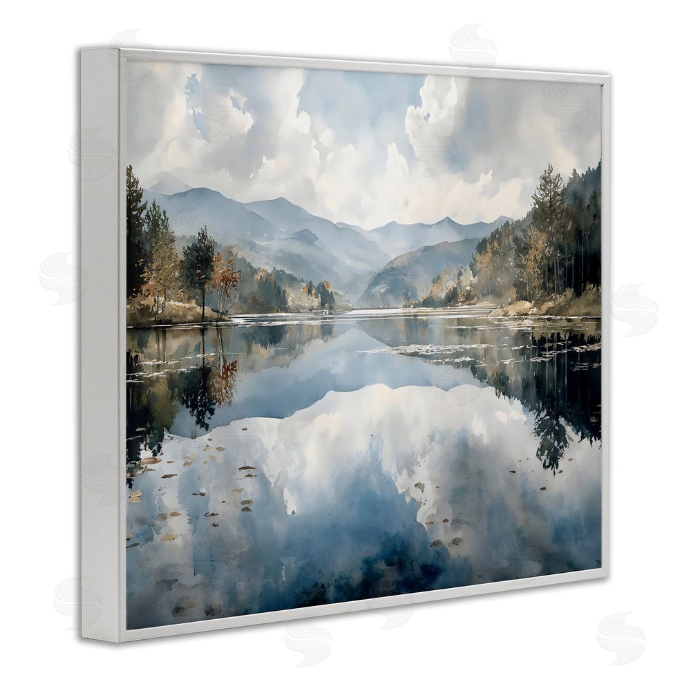 Franklyn Gregory Nature's Reflection on Mountain Lake White Framed Giclee Wall Art