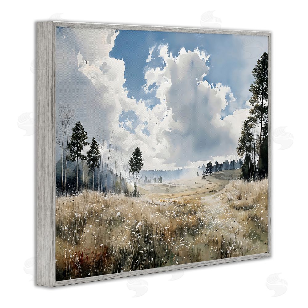 Franklyn Gregory Blue Kissed Landscape Gray Framed Giclee Wall Art Print