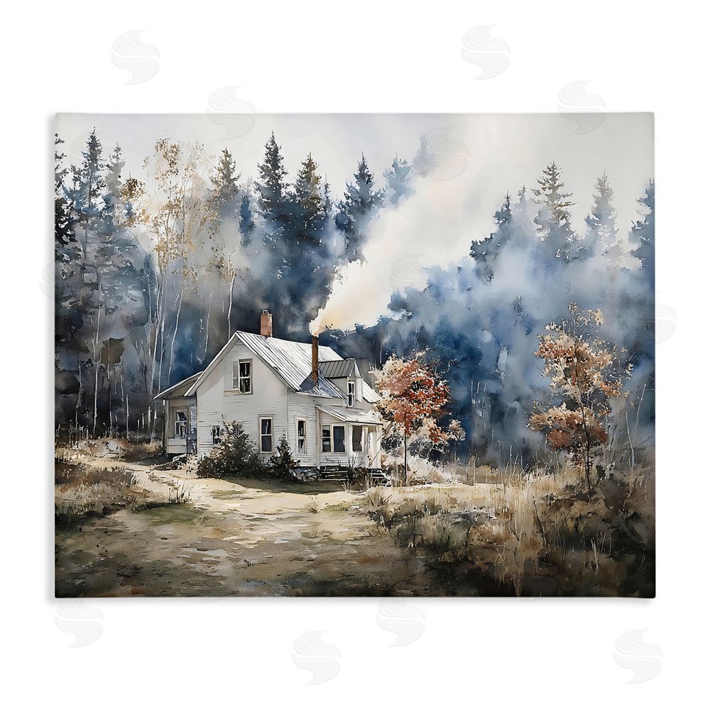 Franklyn Gregory Indigo Smoke at Woodland Cottage Stretched Canvas Wall Art