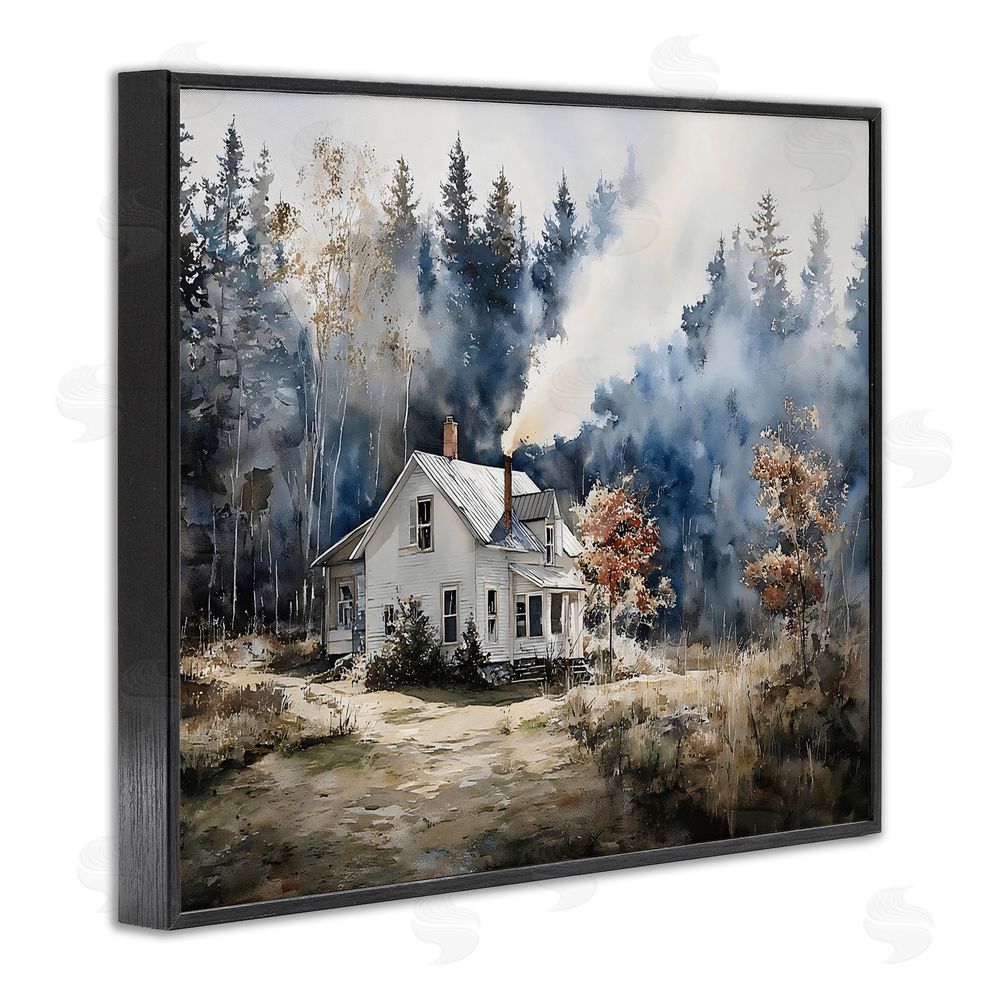 Franklyn Gregory Indigo Smoke at Woodland Cottage Black Framed Giclee Wall Art