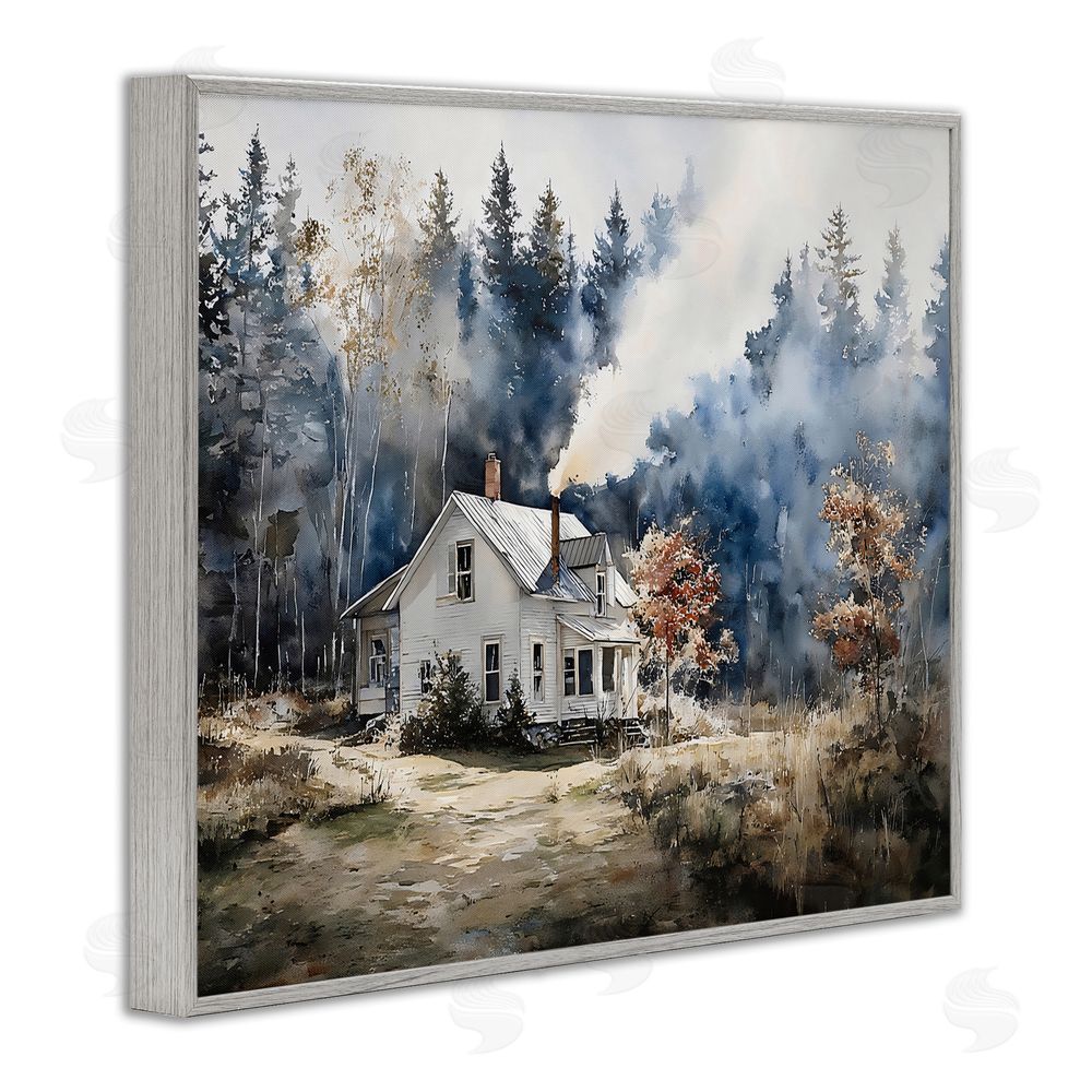Franklyn Gregory Indigo Smoke at Woodland Cottage Gray Framed Giclee Wall Art