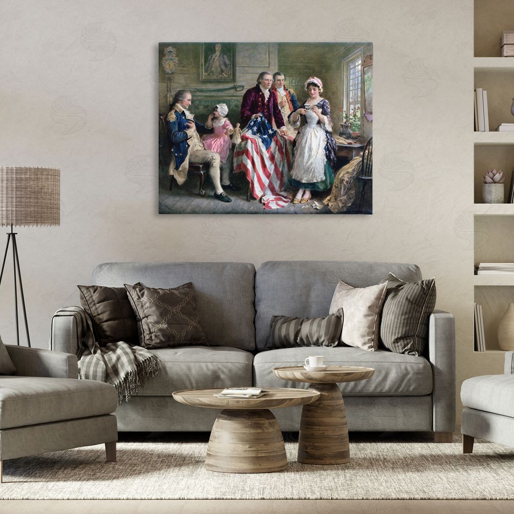Arlington Prints Historical Betsy Ross Stretched Canvas Wall Art Print in Room