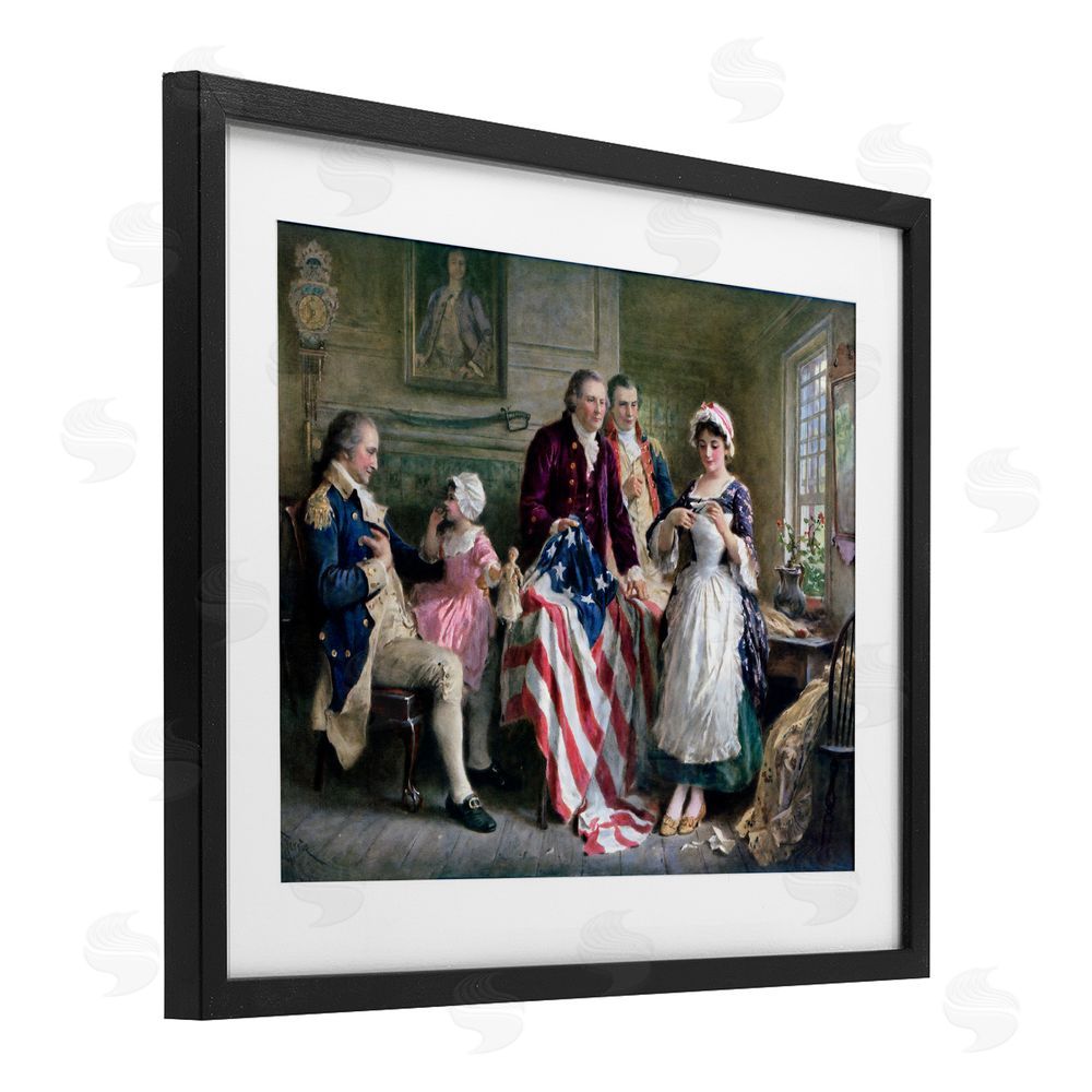 Arlington Prints Historical Betsy Ross Black Framed Print Under Glass Wall Art