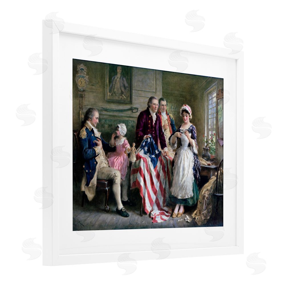Arlington Prints Historical Betsy Ross White Framed Print Under Glass Wall Art