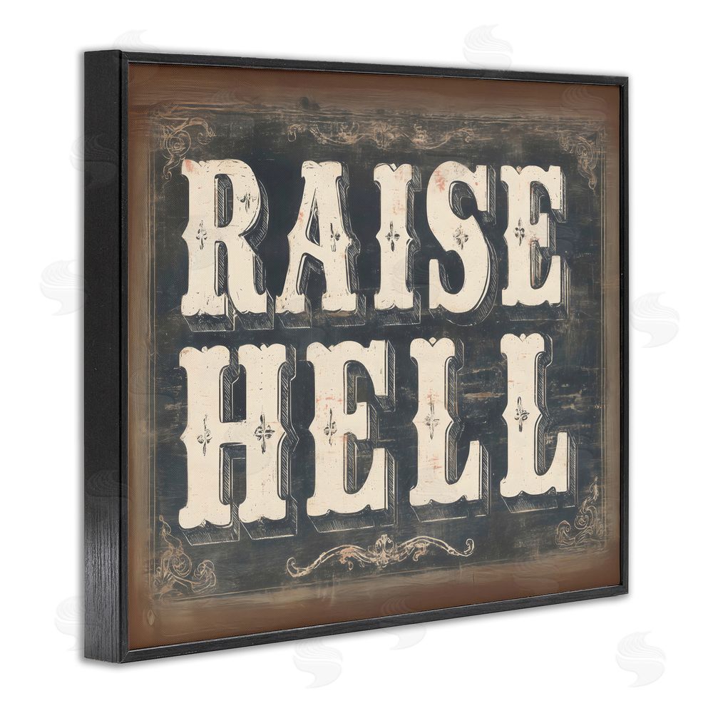 Arlington Prints Raise Hell Vintage Western Black Framed Giclee Wall Art