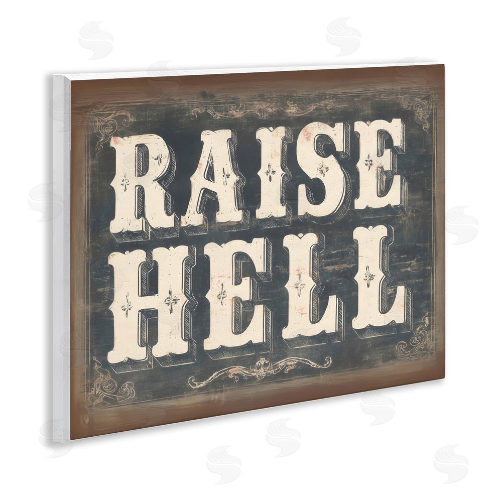 Arlington Prints Raise Hell Vintage Western Wall Plaque Home Decor Art Print