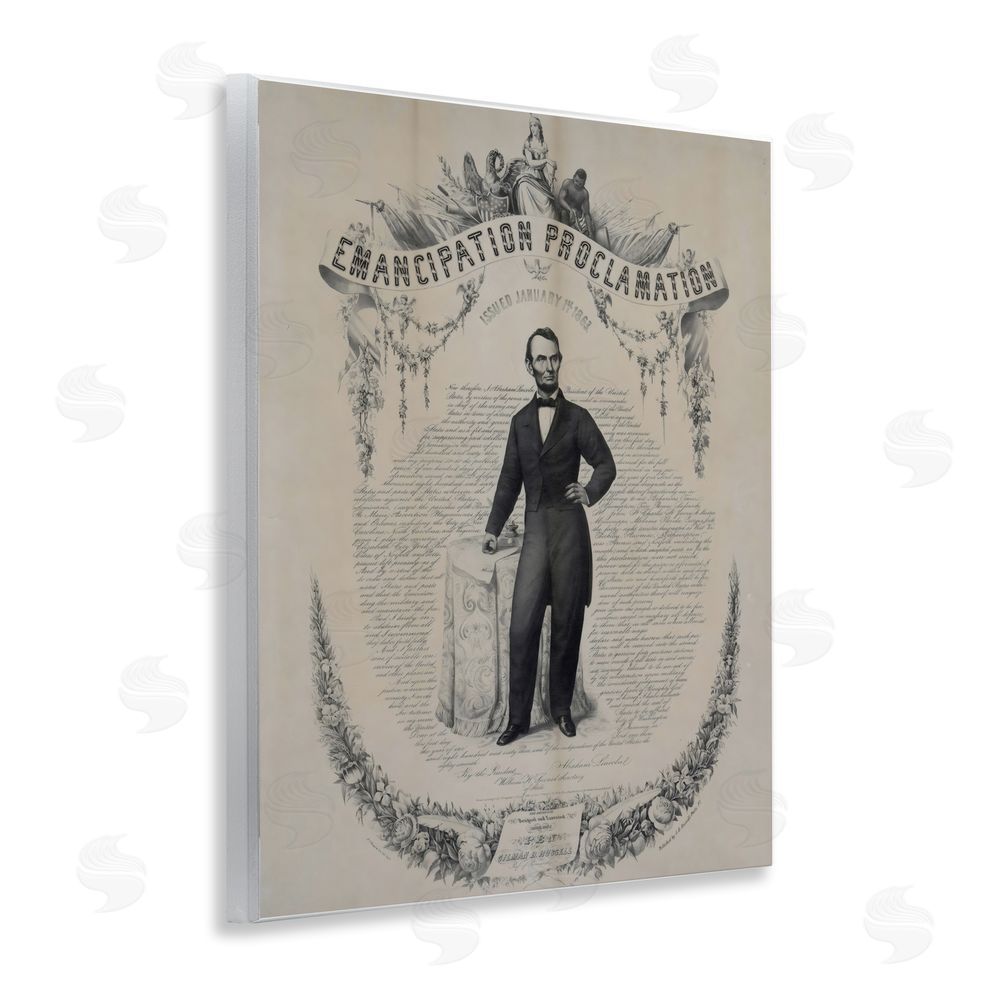 Arlington Prints Lincoln with Emancipation Proclamation Wall Plaque Home Decor Art Print