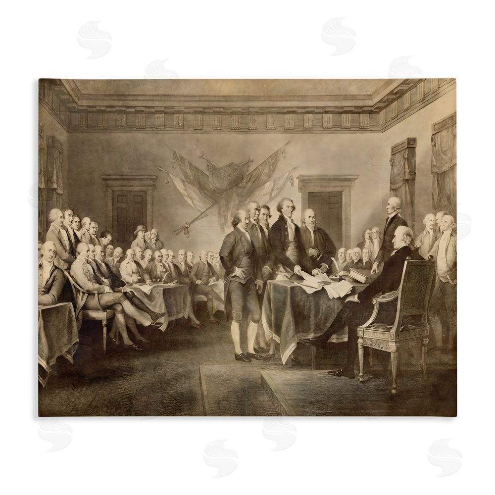 Arlington Prints Historical Signing Of Declaration Stretched Canvas Wall Art