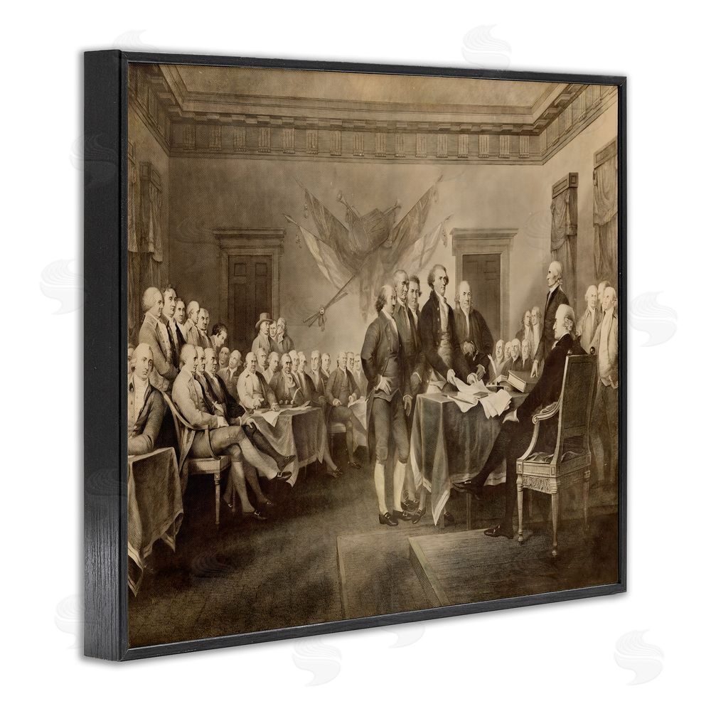 Arlington Prints Historical Signing Of Declaration Black Framed Giclee Wall Art