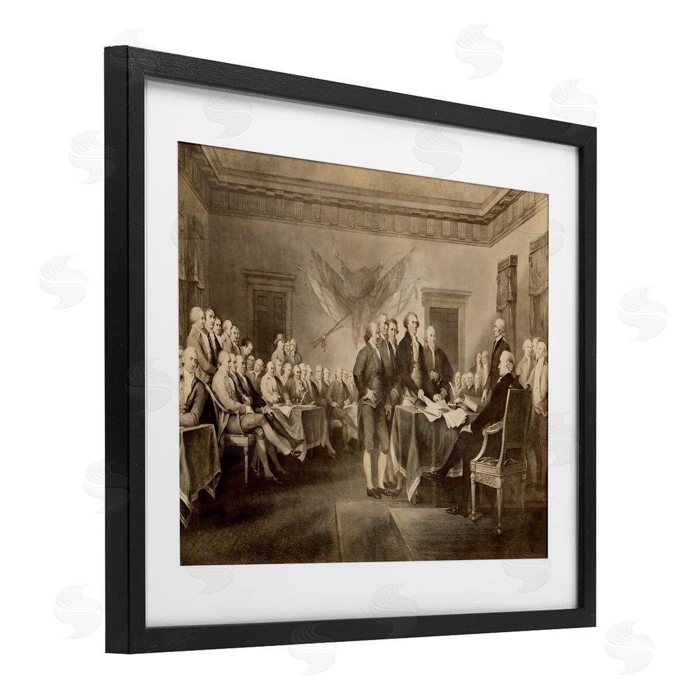 Arlington Prints Historical Signing Of Declaration Black Framed Print Under Glass Wall Art