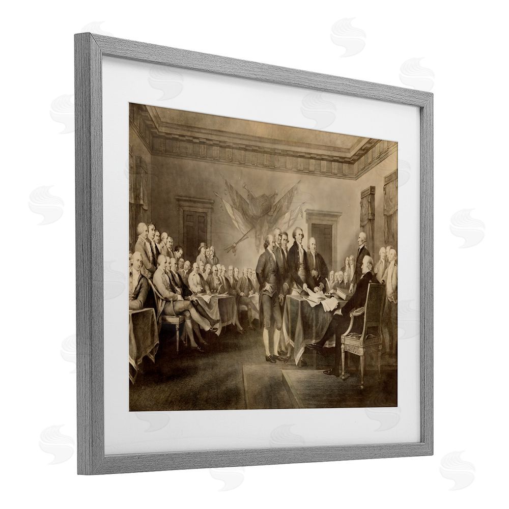 Arlington Prints Historical Signing Of Declaration Gray Framed Print Under Glass Wall Art