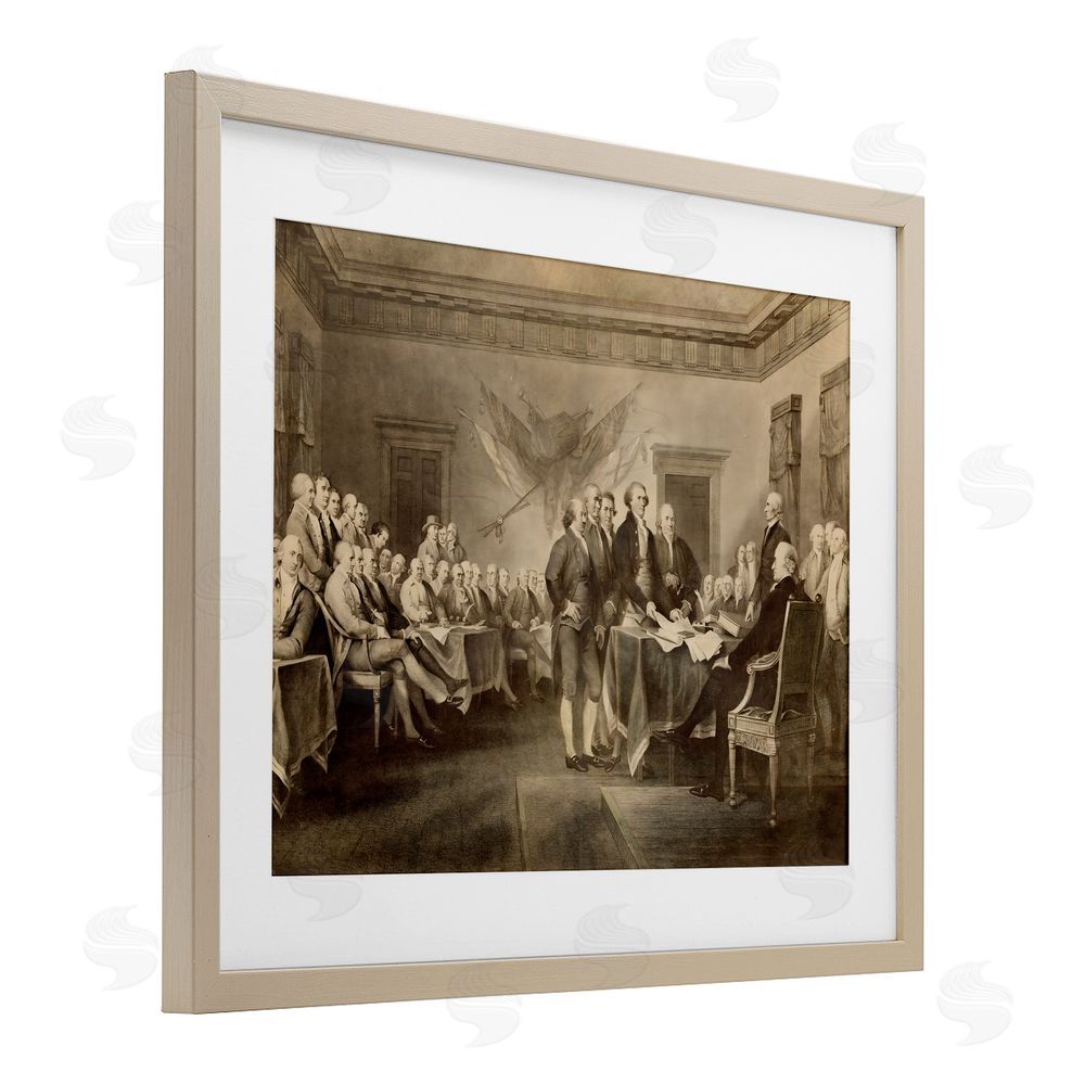 Arlington Prints Historical Signing Of Declaration Brown Framed Print Under Glass Wall Art