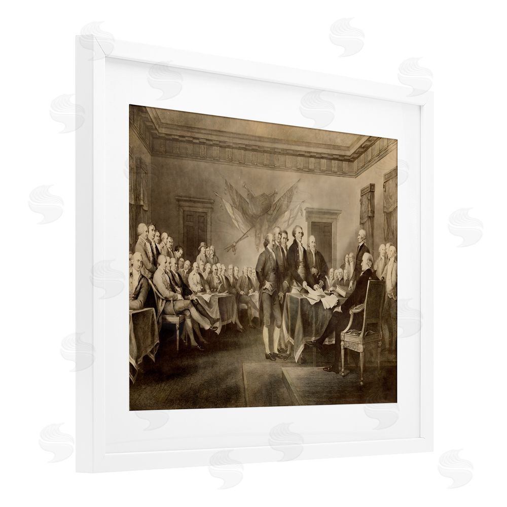 Arlington Prints Historical Signing Of Declaration White Framed Print Under Glass Wall Art