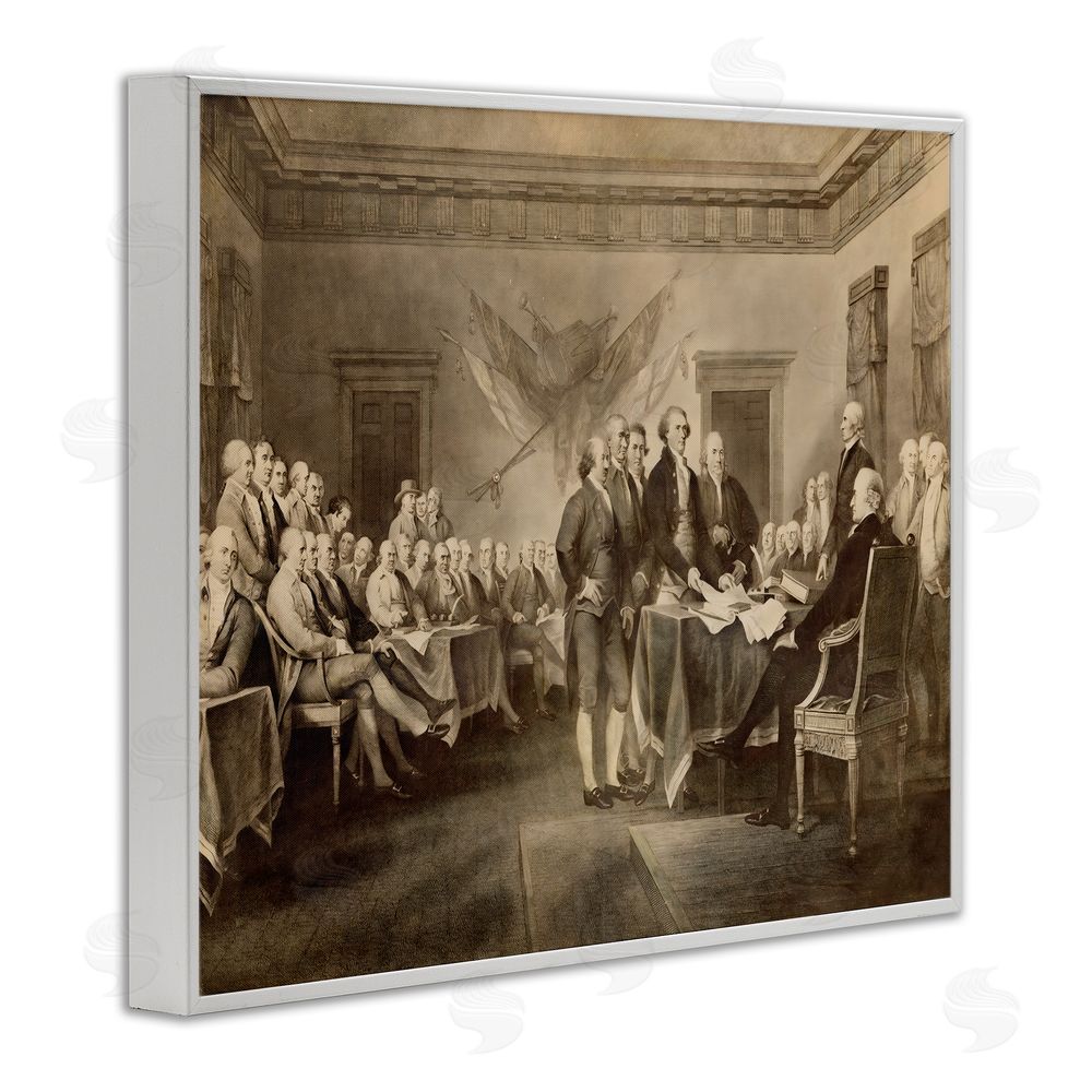 Arlington Prints Historical Signing Of Declaration White Framed Giclee Wall Art