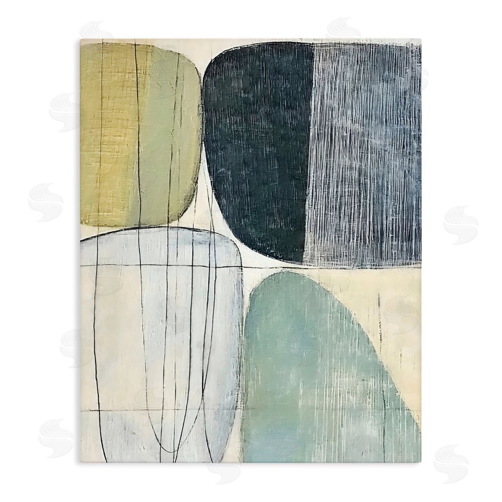 Riley B Modern Organic Composition Stretched Canvas Wall Art