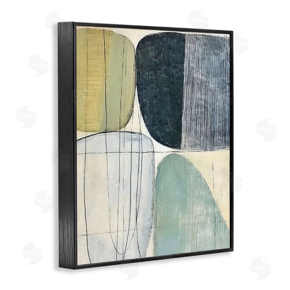 Riley B Modern Organic Composition Black Framed Giclee Wall Art