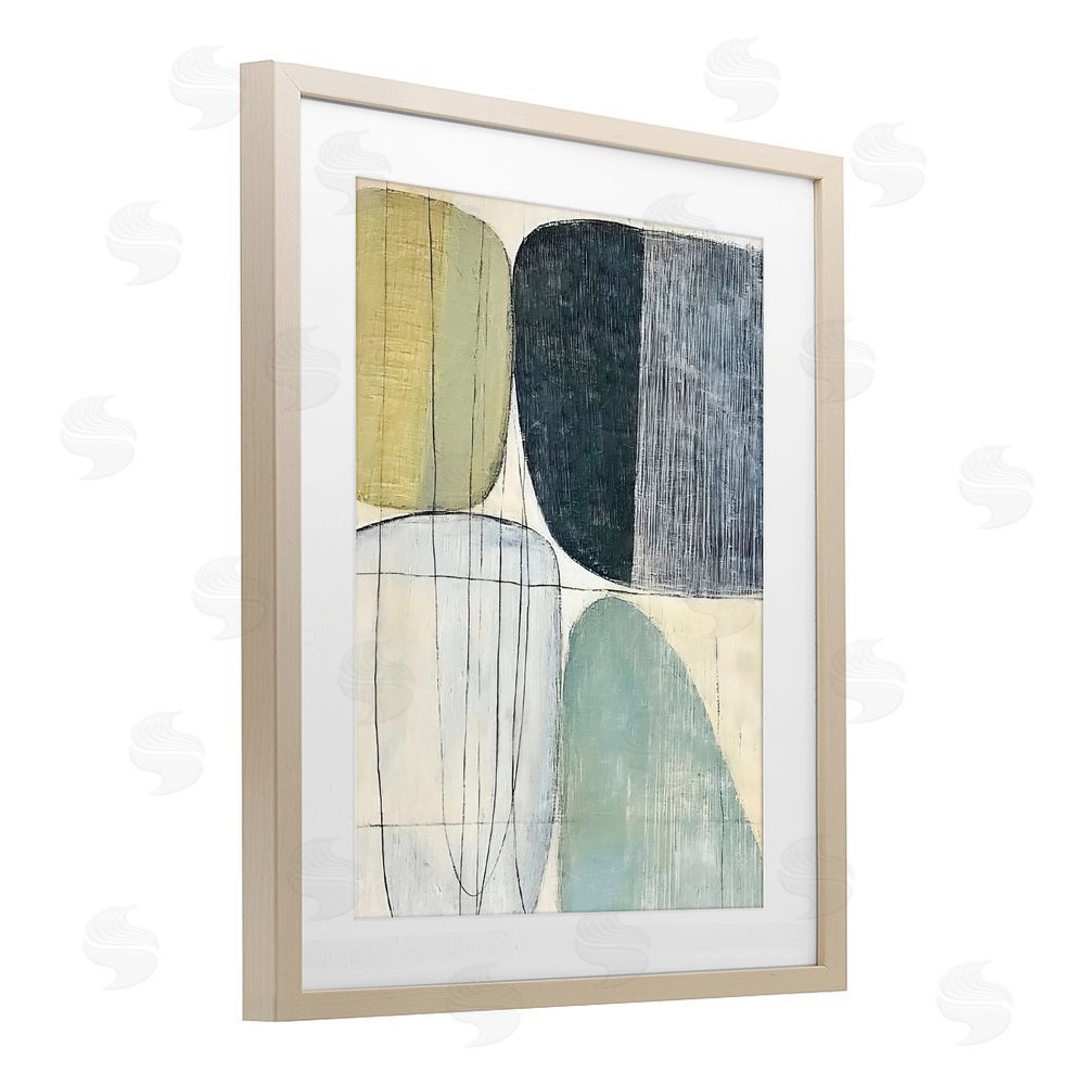 Riley B Modern Organic Composition Brown Framed Print Under Glass Wall Art