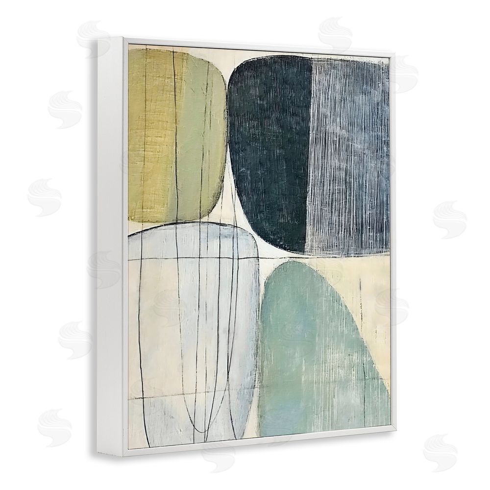 Riley B Modern Organic Composition White Framed Giclee Wall Art