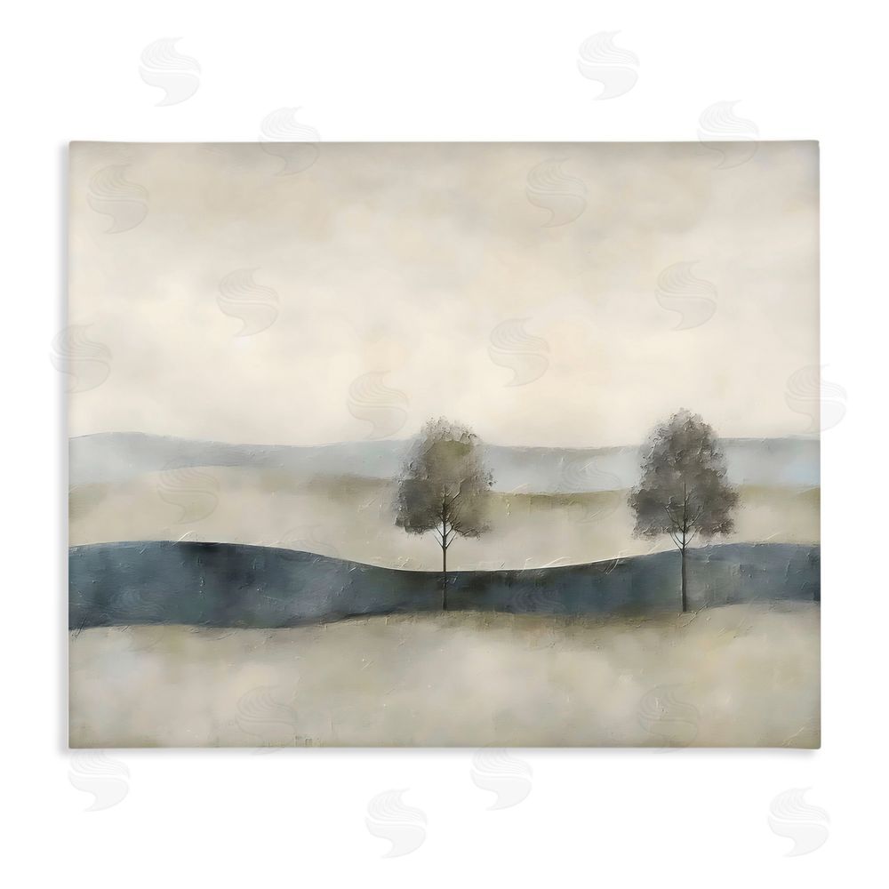 Riley B Muted Horizon with Trees Stretched Canvas Wall Art