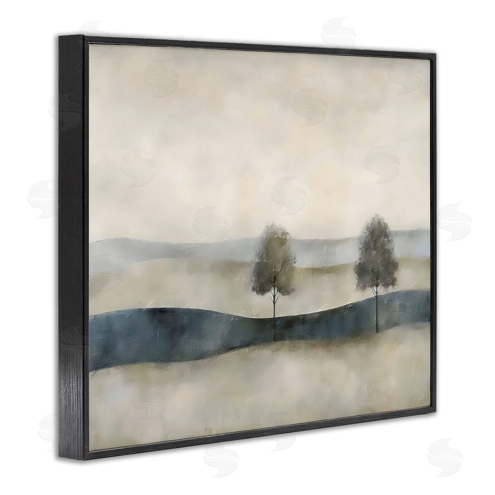 Riley B Muted Horizon with Trees Black Framed Giclee Wall Art