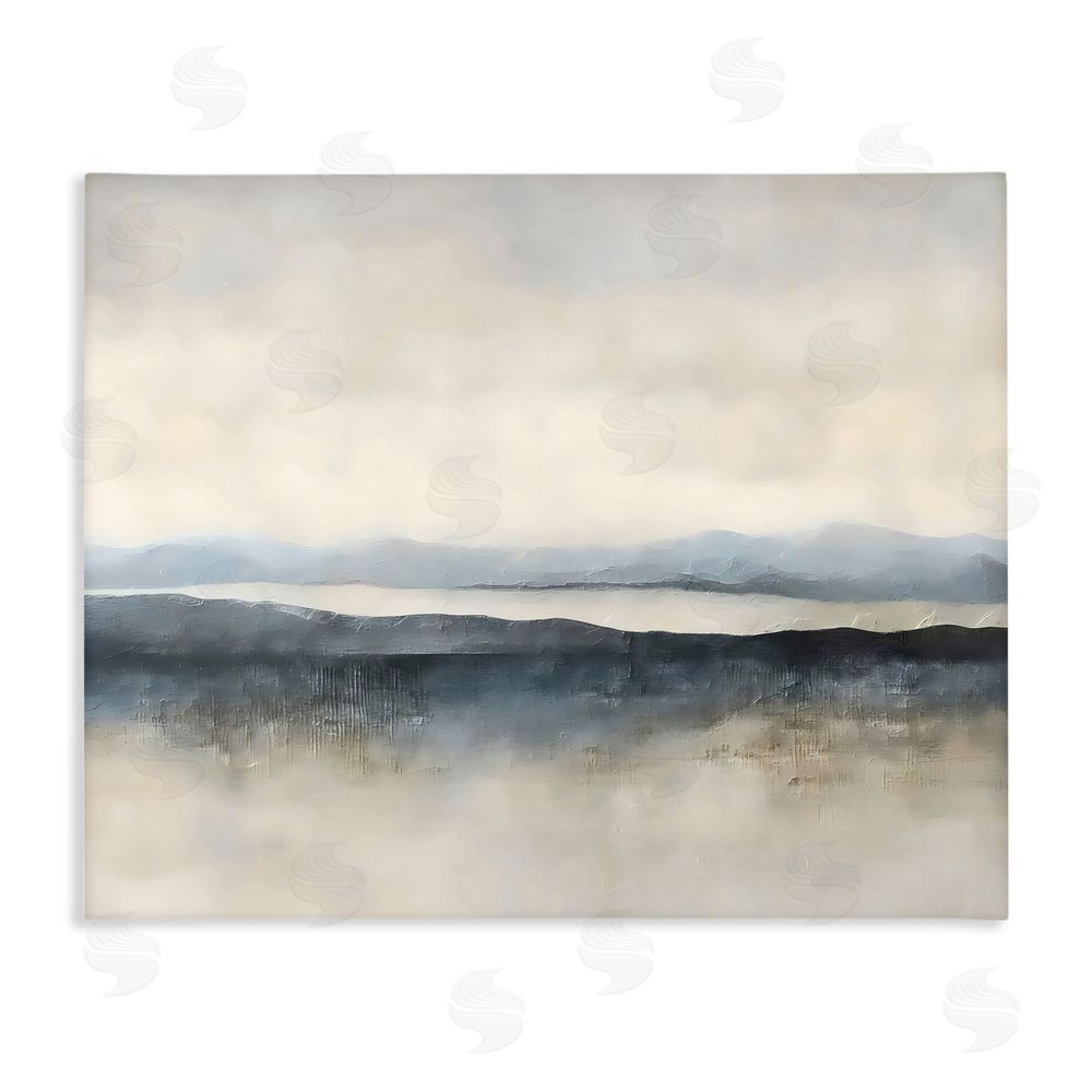 Riley B Misty Muted Horizon Stretched Canvas Wall Art