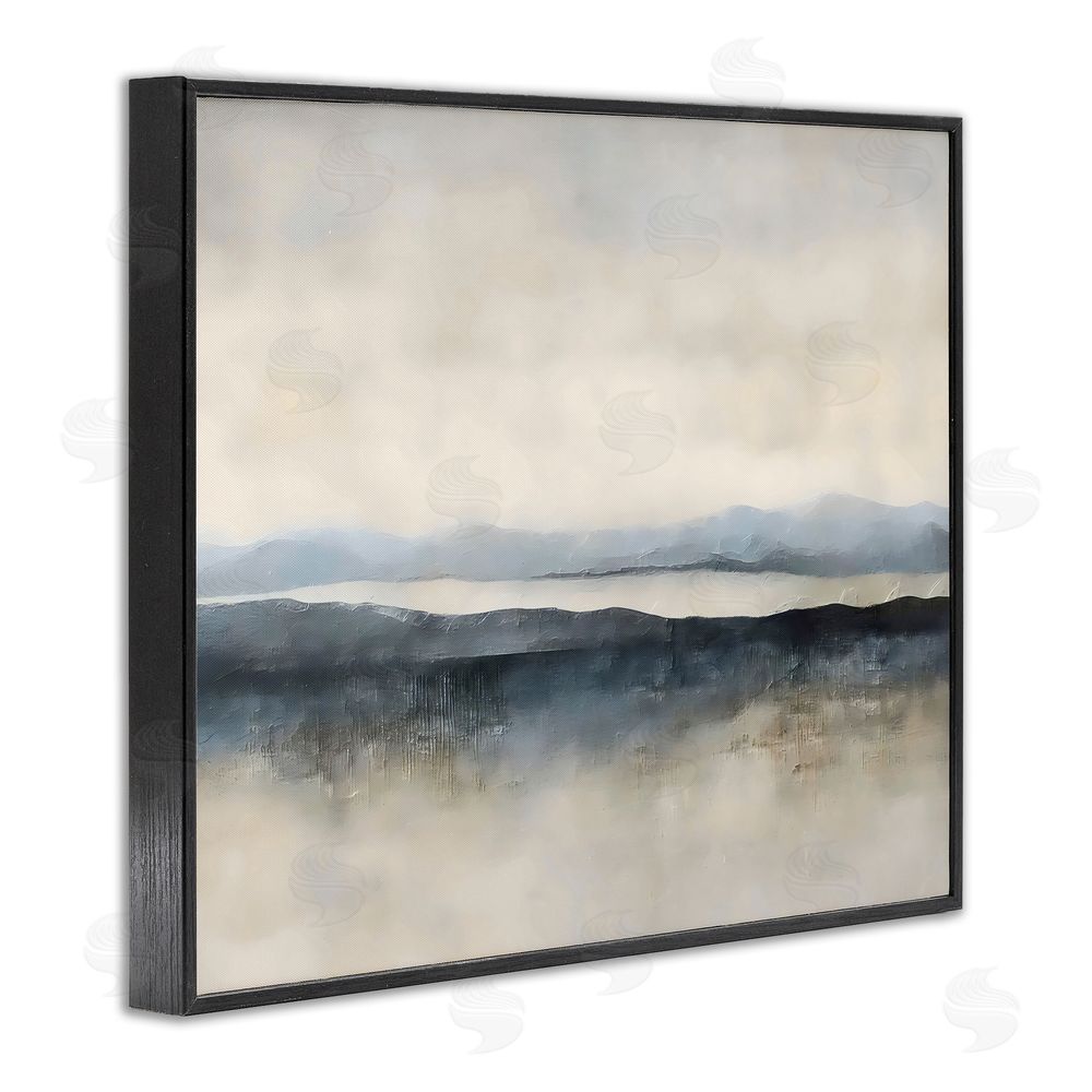 Riley B Misty Muted Horizon Black Framed Giclee Wall Art