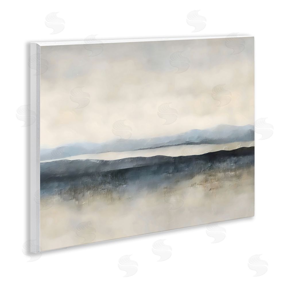 Riley B Misty Muted Horizon Wall Plaque Home Decor Art Print