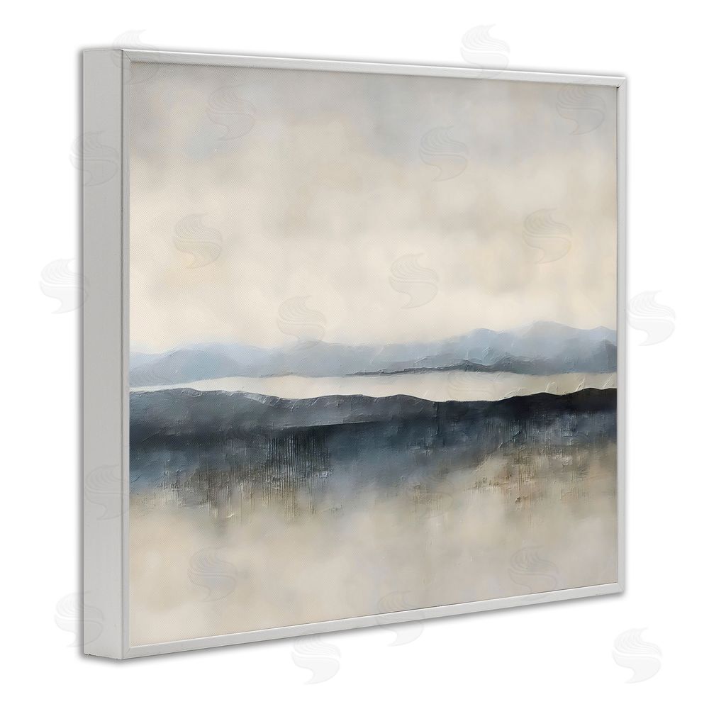 Riley B Misty Muted Horizon White Framed Giclee Wall Art