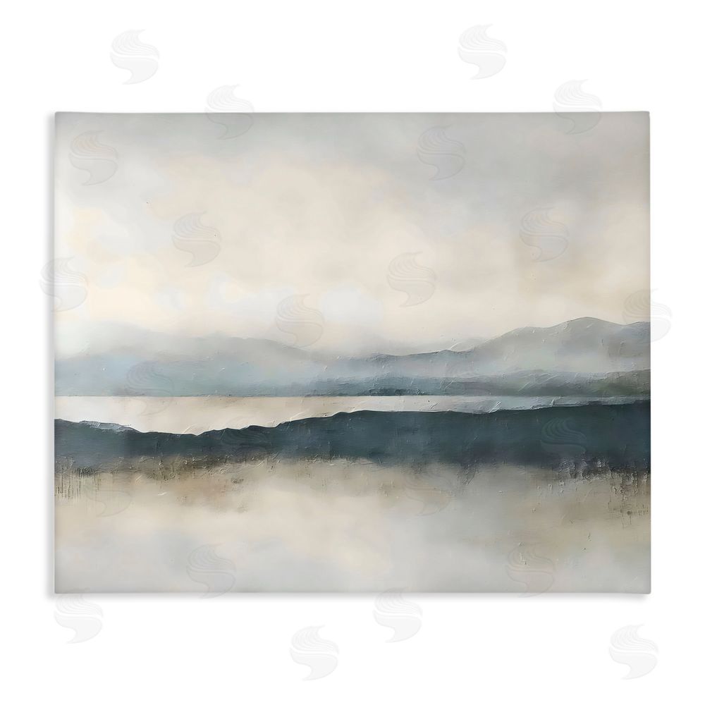 Riley B Muted Horizon Mountainscape Stretched Canvas Wall Art