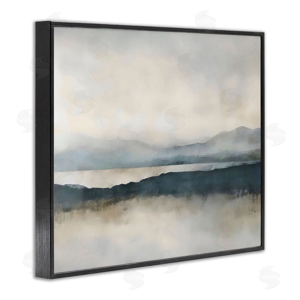 Riley B Muted Horizon Mountainscape Black Framed Giclee Wall Art