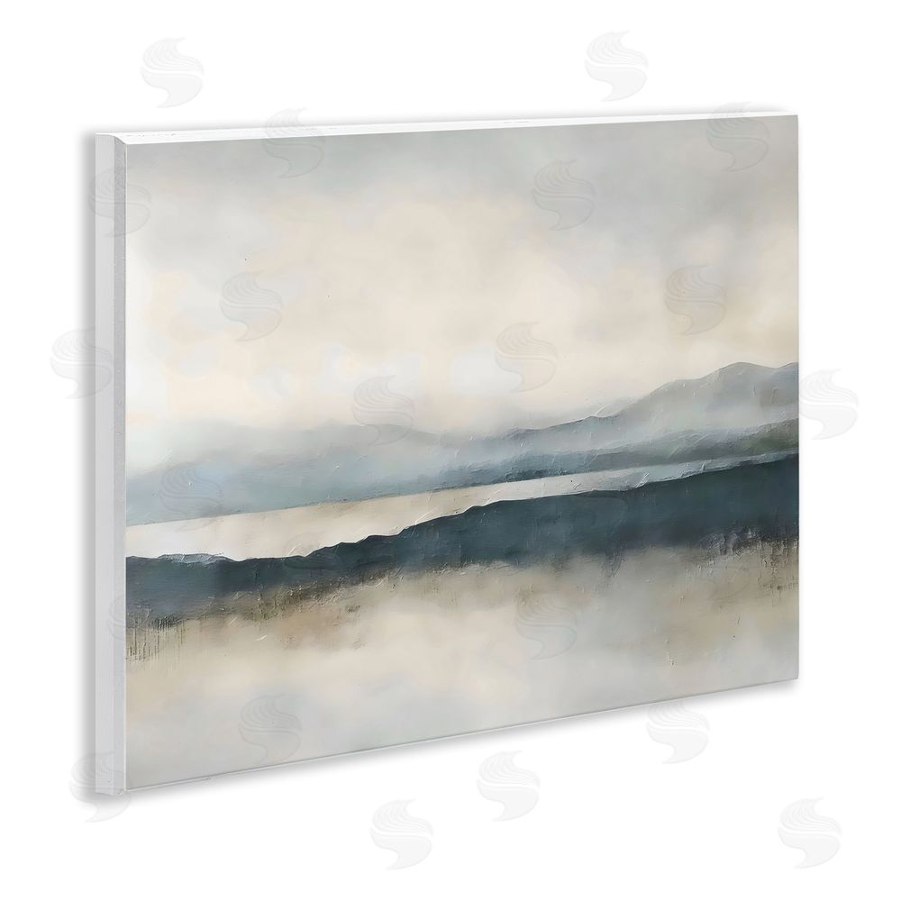 Riley B Muted Horizon Mountainscape Wall Plaque Home Decor Art Print