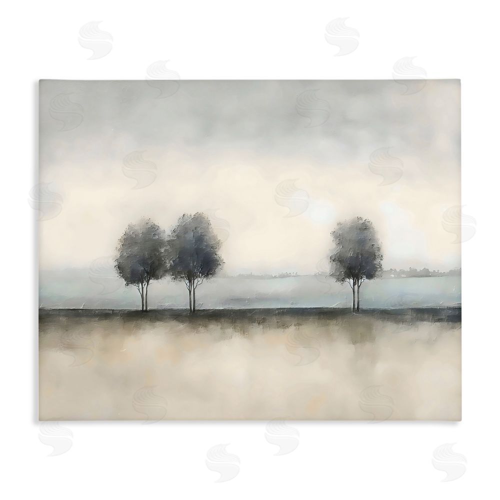 Riley B Muted Trees Horizon Stretched Canvas Wall Art