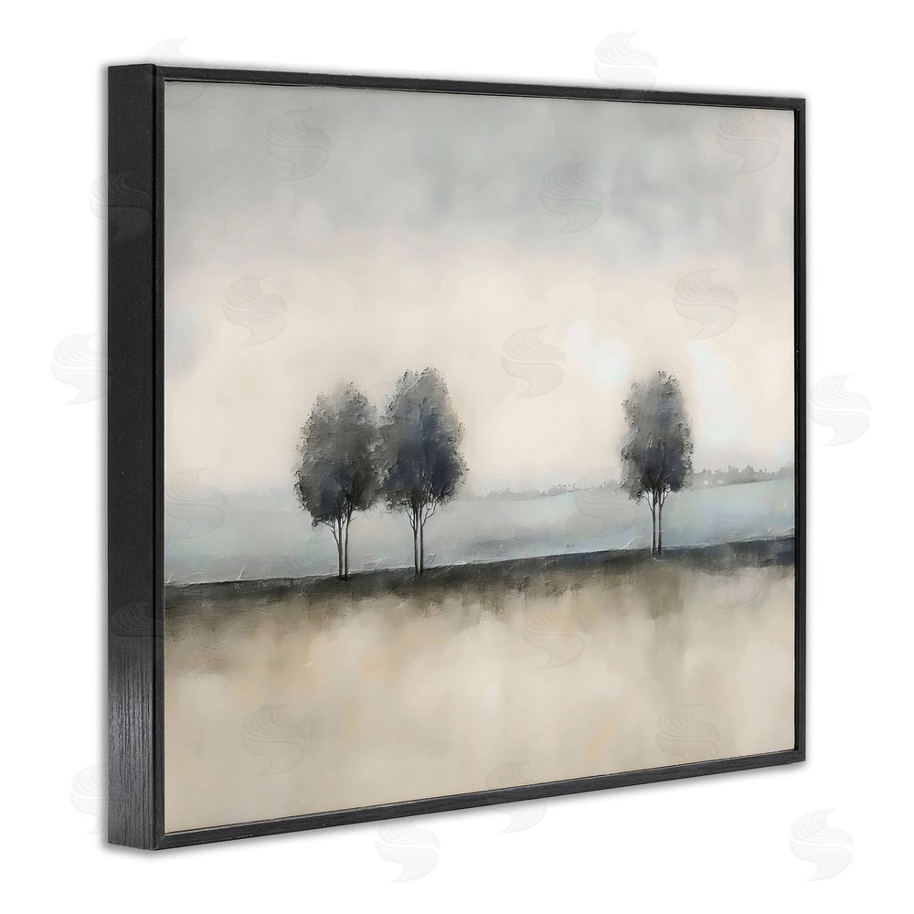 Riley B Muted Trees Horizon Black Framed Giclee Wall Art