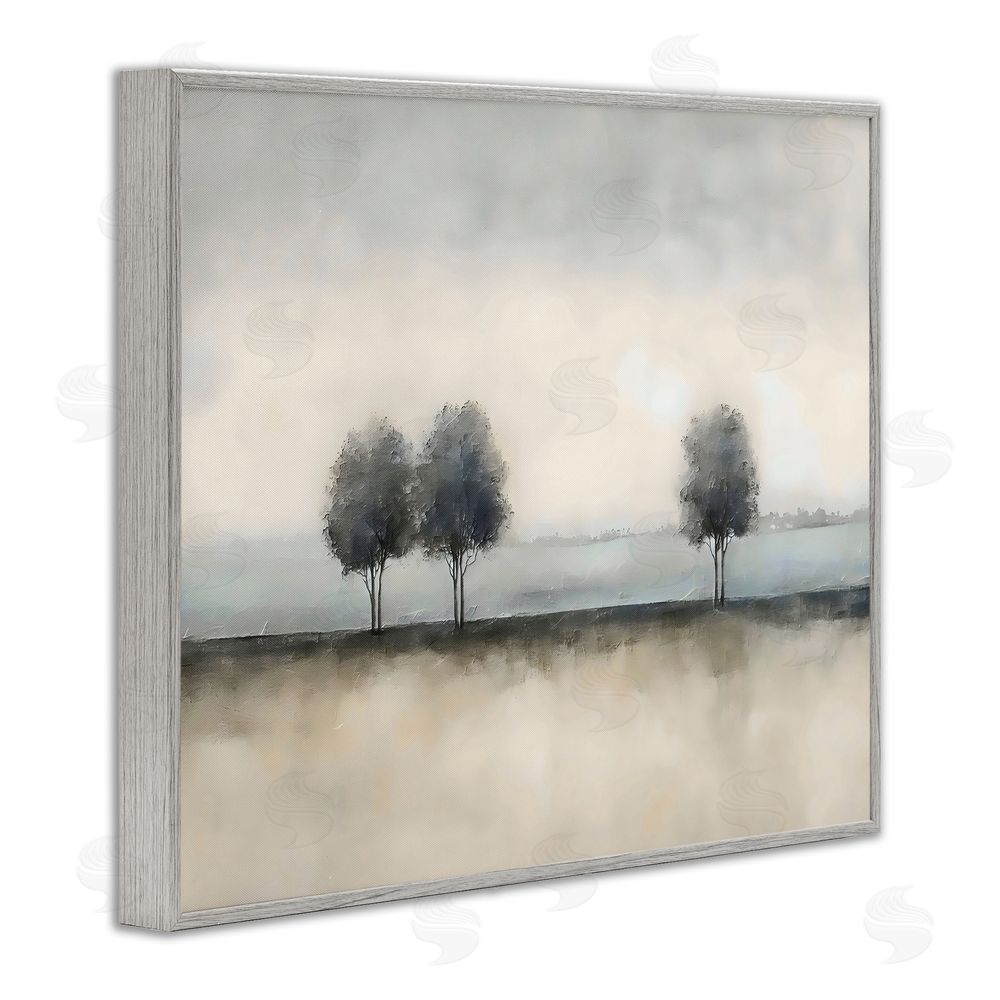 Riley B Muted Trees Horizon Gray Framed Giclee Wall Art