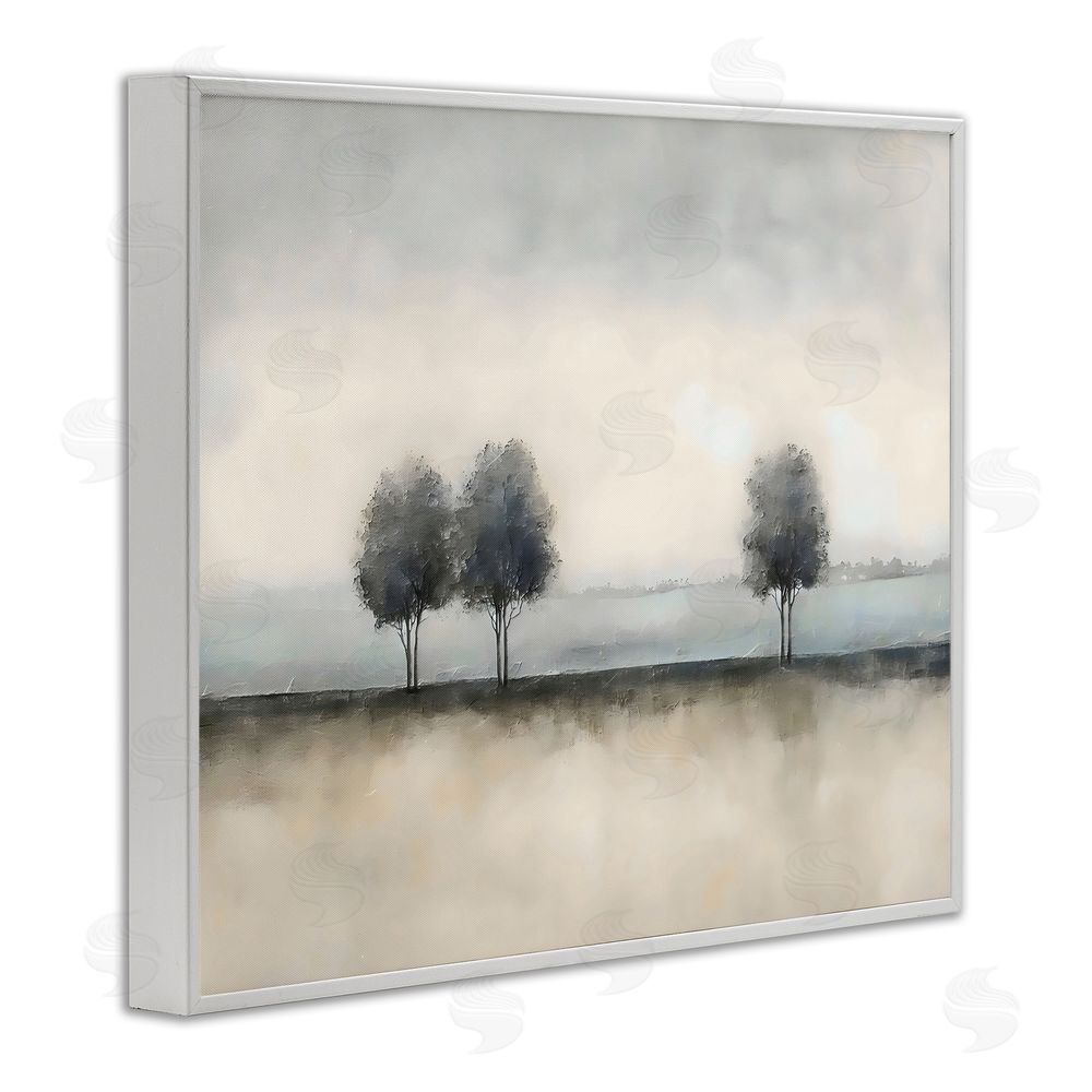 Riley B Muted Trees Horizon White Framed Giclee Wall Art