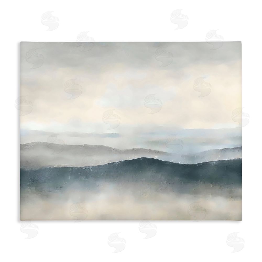 Riley B Muted Horizon Serenity Stretched Canvas Wall Art