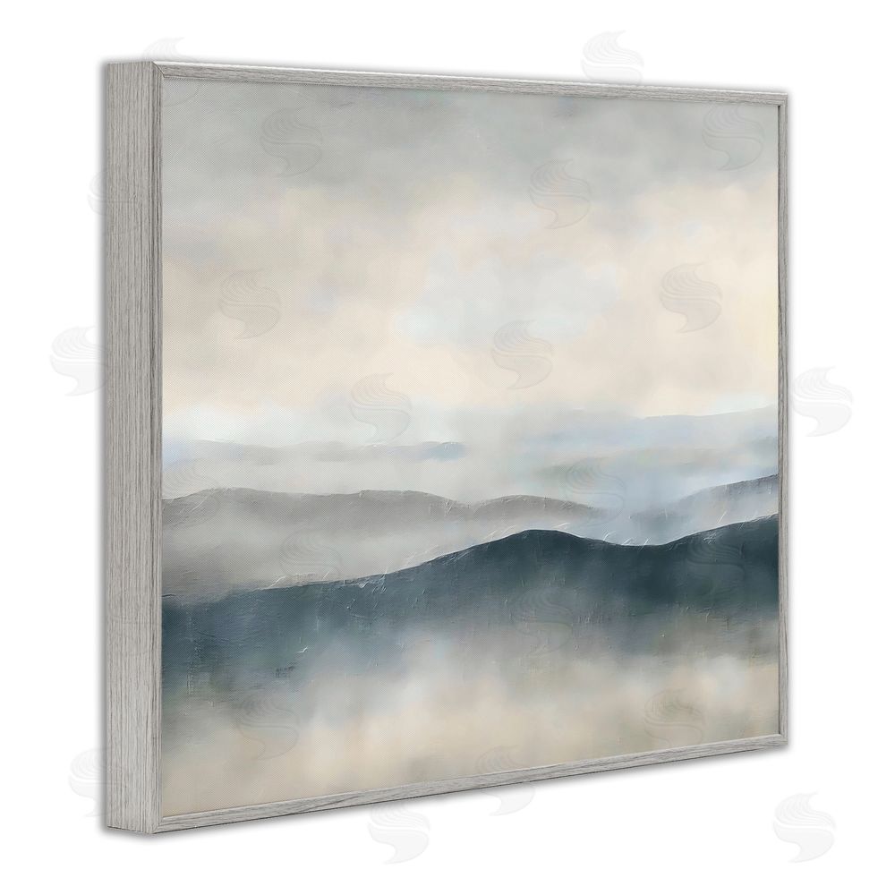 Riley B Muted Horizon Serenity Gray Framed Giclee Wall Art