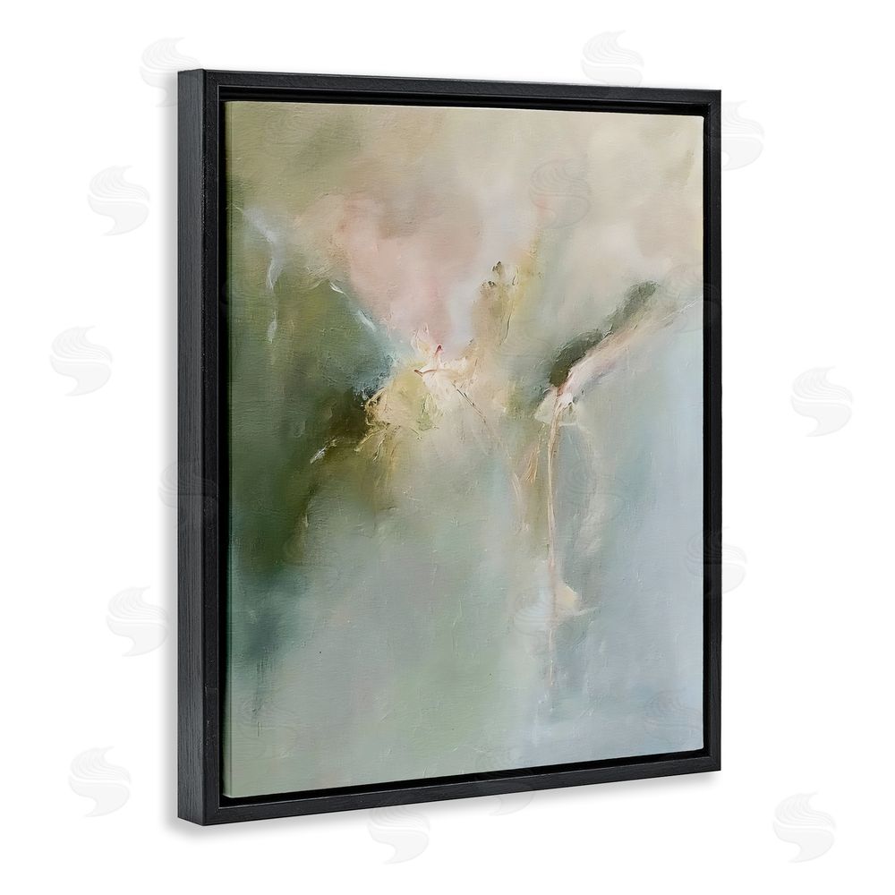 Riley B Ethereal Brushwork Harmony Black Floating Framed Canvas Wall Art