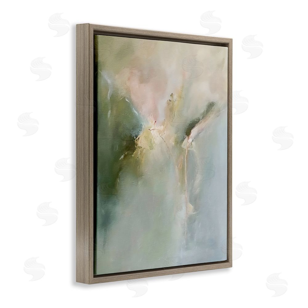 Riley B Ethereal Brushwork Harmony Brown Floating Framed Canvas Wall Art