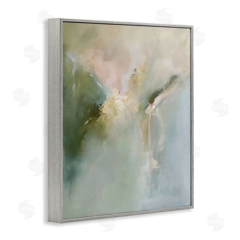 Riley B Ethereal Brushwork Harmony Gray Framed Giclee Wall Art
