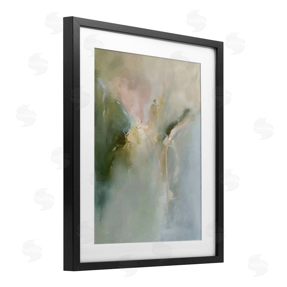 Riley B Ethereal Brushwork Harmony Black Framed Print Under Glass Wall Art