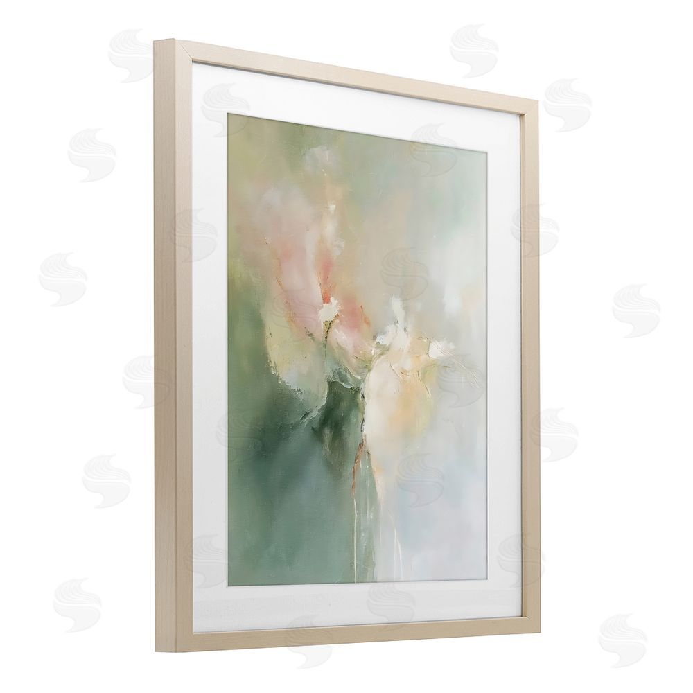 Riley B Ethereal Brushwork Abstraction Brown Framed Print Under Glass Wall Art