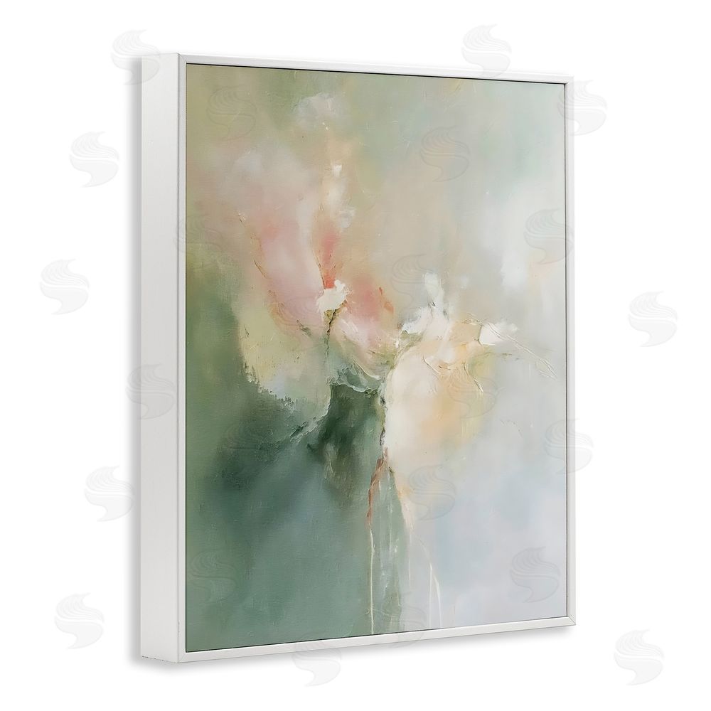Riley B Ethereal Brushwork Abstraction White Framed Giclee Wall Art