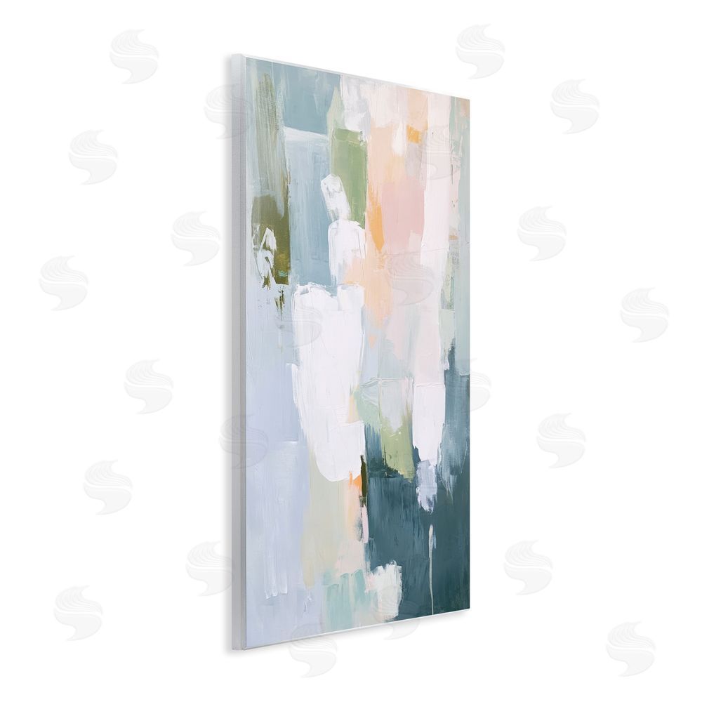 Petal Prints Design Abstract Pastel Brushstroke Composition Wall Plaque Art Print with White Foil Wrap