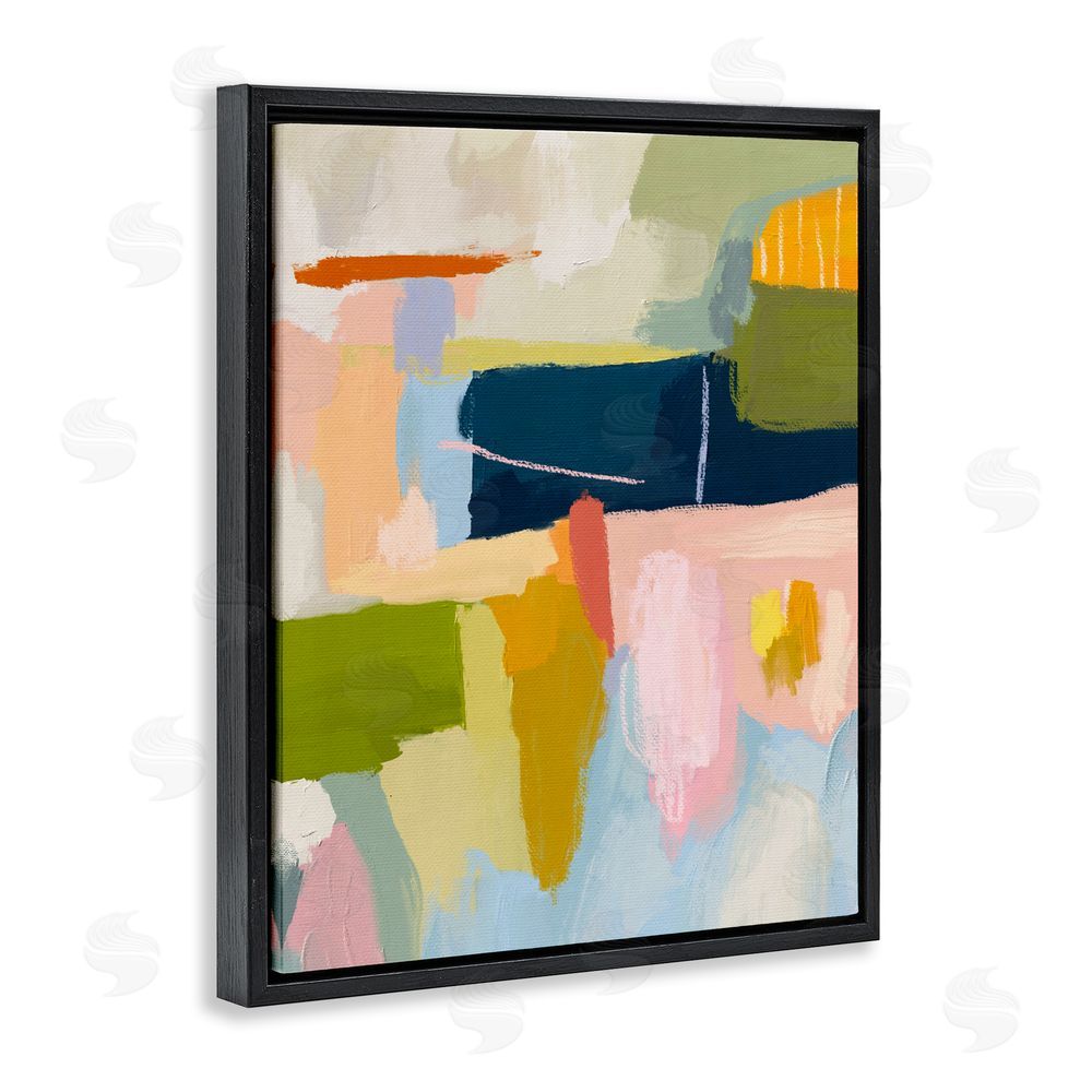 Lisa Nohren Pastel Wonder Smattering Black Floating Framed Canvas Wall Art
