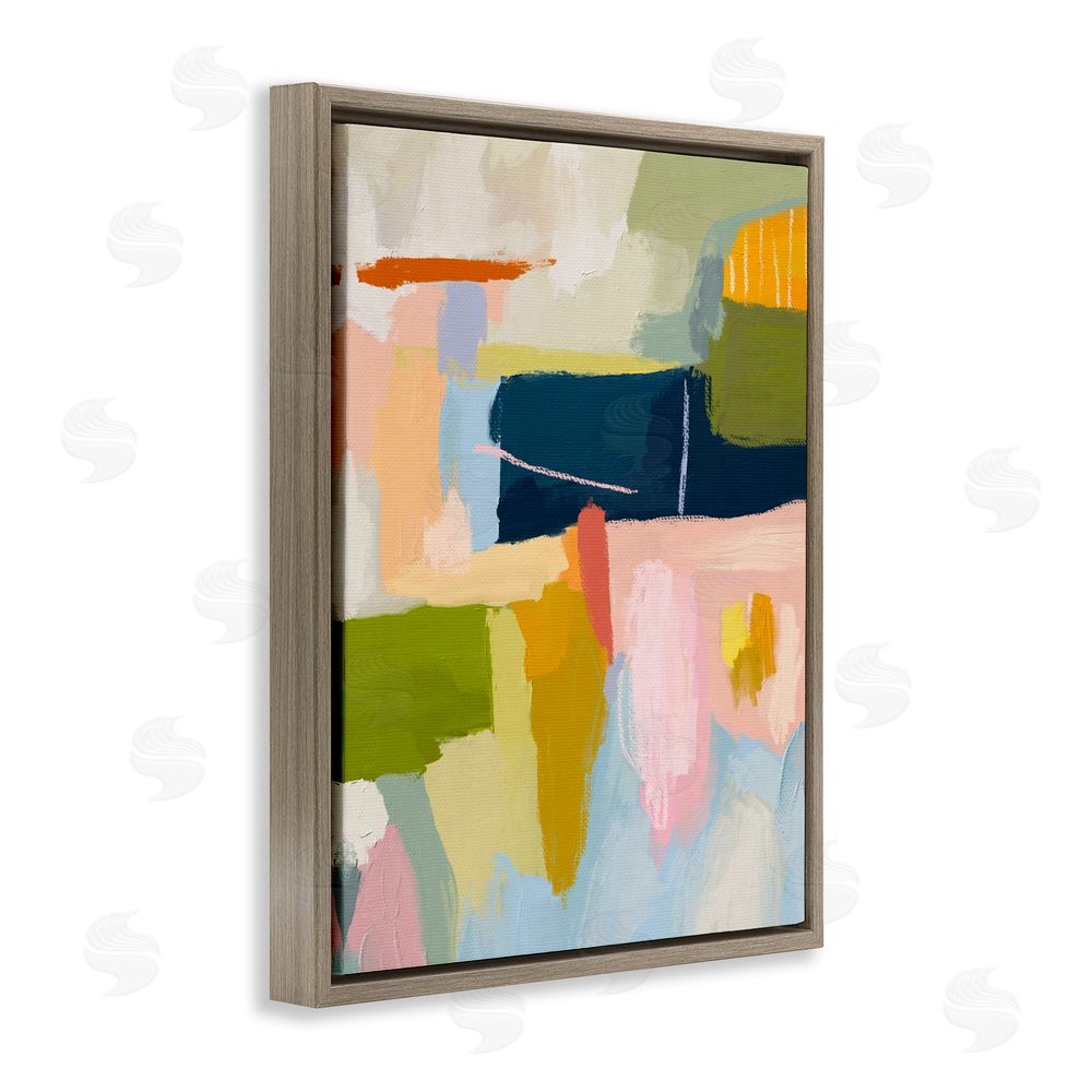 Lisa Nohren Pastel Wonder Smattering Brown Floating Framed Canvas Wall Art