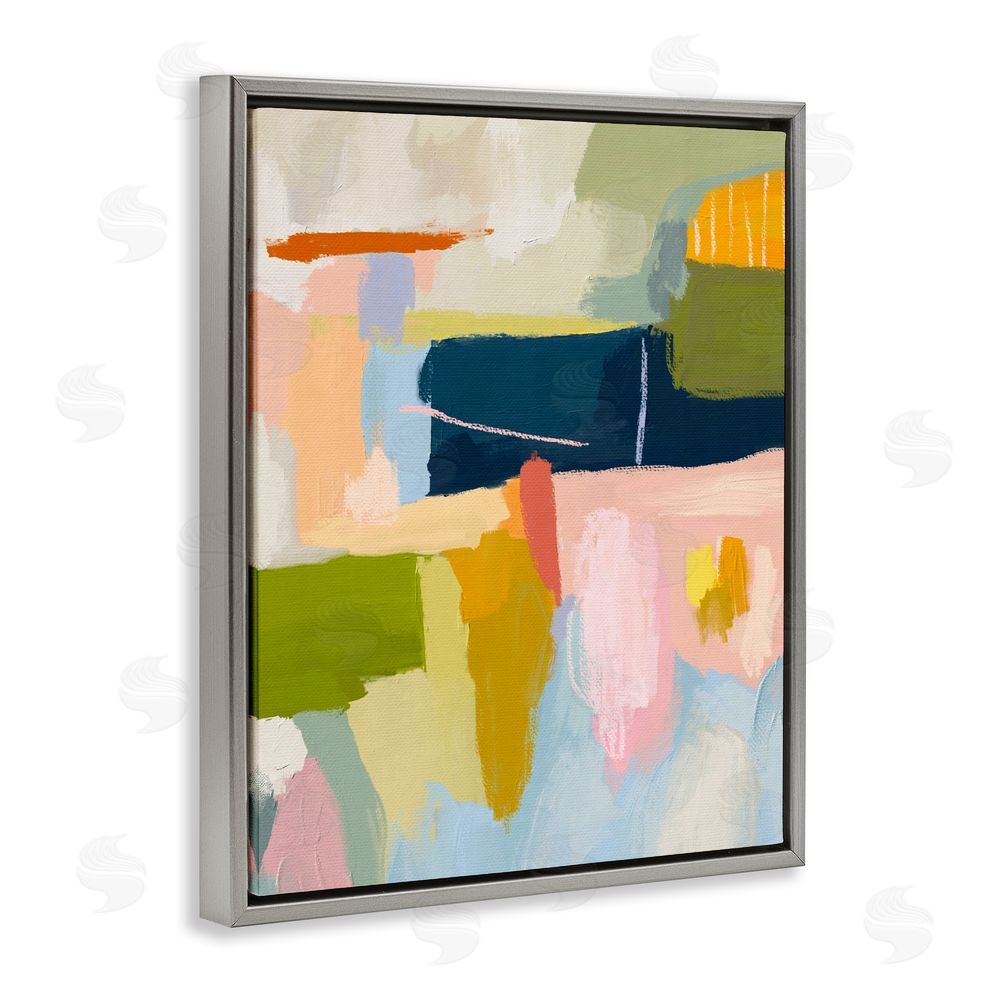 Lisa Nohren Pastel Wonder Smattering Gray Floating Framed Canvas Wall Art