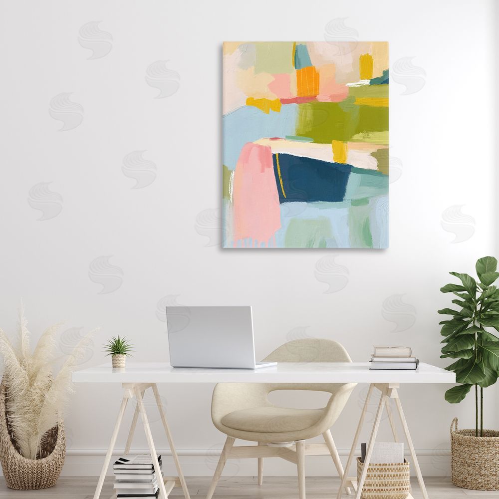 Lisa Nohren Pastel Wonder Brushstrokes Stretched Canvas Wall Art in Room