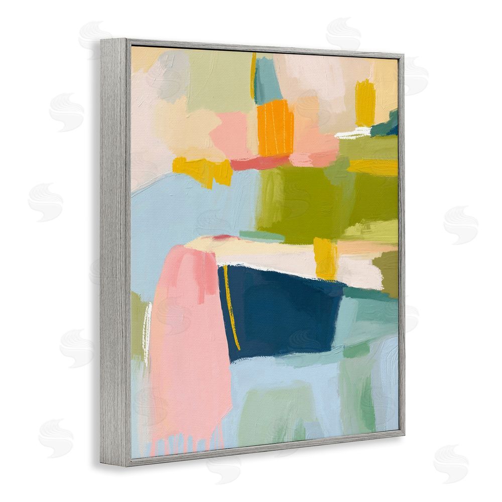 Lisa Nohren Pastel Wonder Brushstrokes Gray Framed Giclee Wall Art
